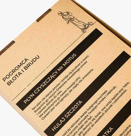 opis produktu na kartonie wysyłkowym dla sklepów internetowych